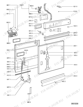 Взрыв-схема посудомоечной машины Ikea DW 100 W 501.097.62 - Схема узла