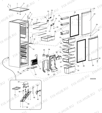 Схема №2 DAA55NFUK (F081348) с изображением Всякое для плиты (духовки) Indesit C00298524