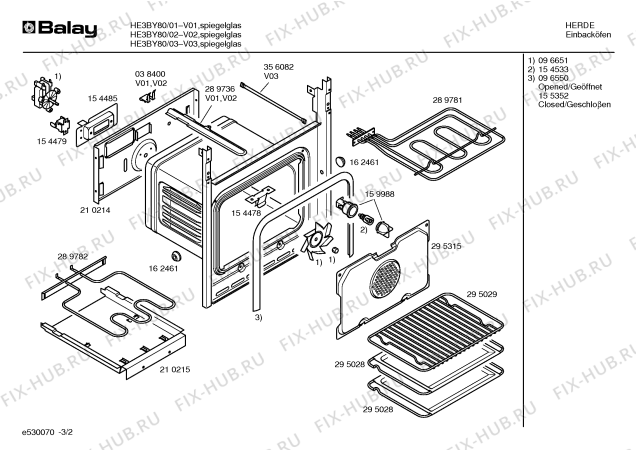 Схема №2 HE3BY80 с изображением Переключатель для электропечи Bosch 00159984