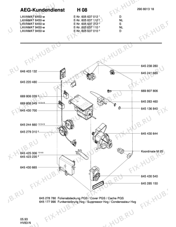 Взрыв-схема стиральной машины Aeg LAV6450 - Схема узла Electrical equipment