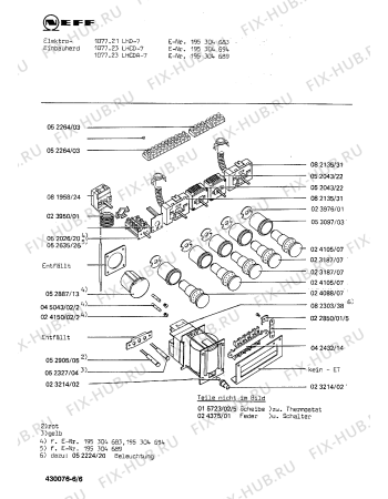 Взрыв-схема плиты (духовки) Neff 195304689 1077.23LHCDA-7 - Схема узла 06