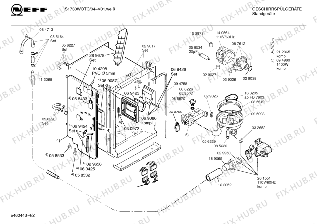 Схема №3 S1730W0TC с изображением Магнитный клапан для электропосудомоечной машины Bosch 00162537