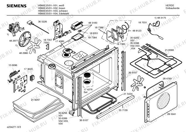 Схема №4 HB66E25 с изображением Панель управления для плиты (духовки) Siemens 00369517
