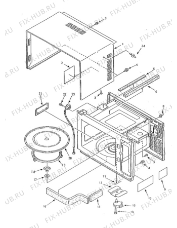 Взрыв-схема микроволновой печи Electrolux EME2360 - Схема узла Oven body