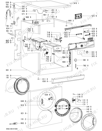 Схема №2 AWO/D 6720 с изображением Обшивка для стиралки Whirlpool 481245217608