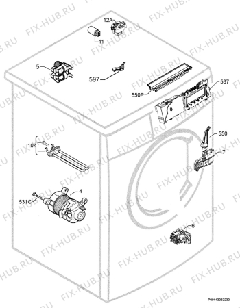 Взрыв-схема стиральной машины Zanussi ZWF1076 - Схема узла Electrical equipment 268