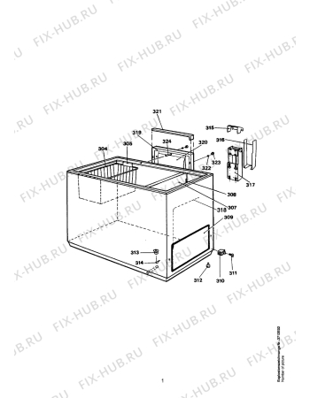 Взрыв-схема холодильника Aeg ARC2385-4GT - Схема узла Housing 001