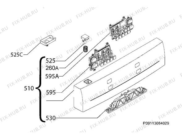 Схема №5 FSILENCW2P с изображением Блок управления для электропосудомоечной машины Aeg 973911444362025