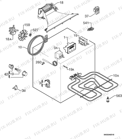 Взрыв-схема плиты (духовки) Zanussi ZOB551X - Схема узла Electrical equipment 268