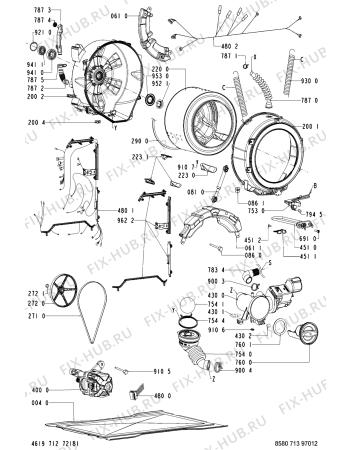 Схема №2 713 GT/BC с изображением Обшивка для стиралки Whirlpool 481245215942