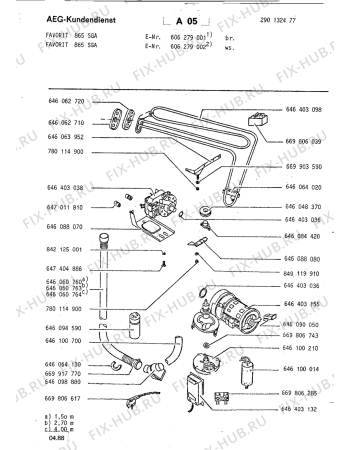 Взрыв-схема посудомоечной машины Aeg FAV865 SGA - Схема узла Electrical equipment 268