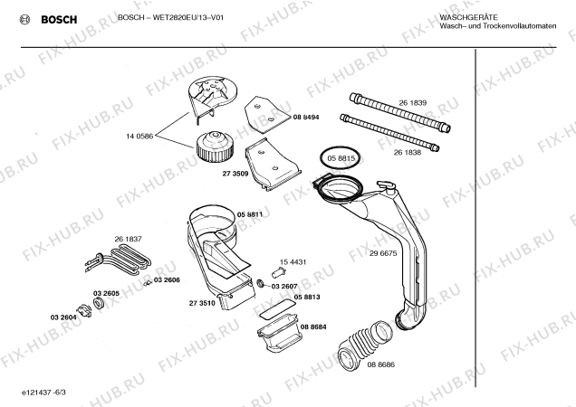 Схема №3 WET2820EU с изображением Инструкция по эксплуатации для стиральной машины Bosch 00524688