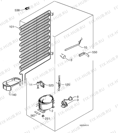 Взрыв-схема холодильника Electrolux ERB3769 - Схема узла Cooling system 017