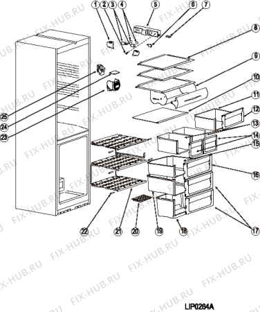 Схема №2 HBM11814V (F074421) с изображением Элемент корпуса для холодильника Indesit C00286194
