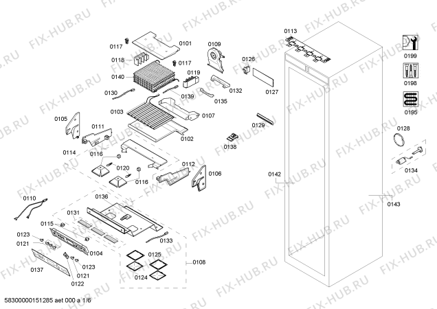 Схема №3 FI24DP30 с изображением Монтажный набор для холодильной камеры Bosch 00701082