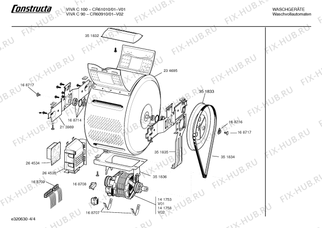 Схема №3 CR61010 VIVA C100 с изображением Панель управления для стиралки Bosch 00351787