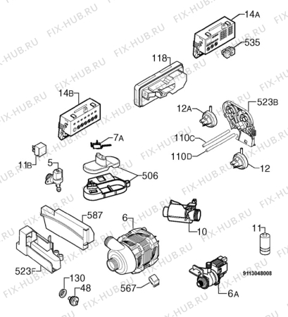 Взрыв-схема посудомоечной машины Aeg Electrolux F60873 - Схема узла Electrical equipment 268