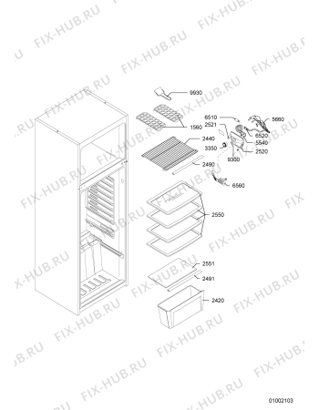 Схема №4 ARC 2340 с изображением Шарнир для холодильника Whirlpool 480132100247