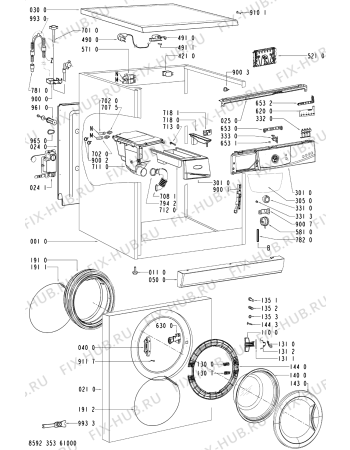 Схема №2 AWOD 4725 с изображением Обшивка для стиральной машины Whirlpool 481245216803