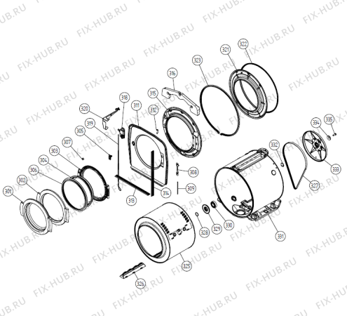 Взрыв-схема стиральной машины Gorenje Prof. Washer (pump) SF   -Grey (177000, WMC55) - Схема узла 03