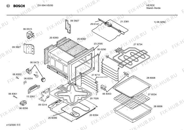 Взрыв-схема плиты (духовки) Bosch EH694HS - Схема узла 03