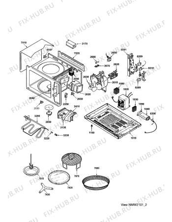 Взрыв-схема микроволновой печи Therma MW2101B - Схема узла Functional parts