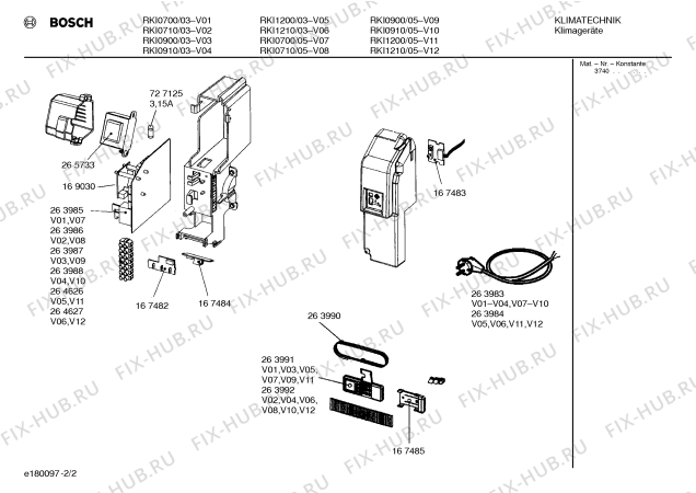 Схема №2 RKI0700 silence с изображением Пульт дистанционного управления для кондиционера Bosch 00263991
