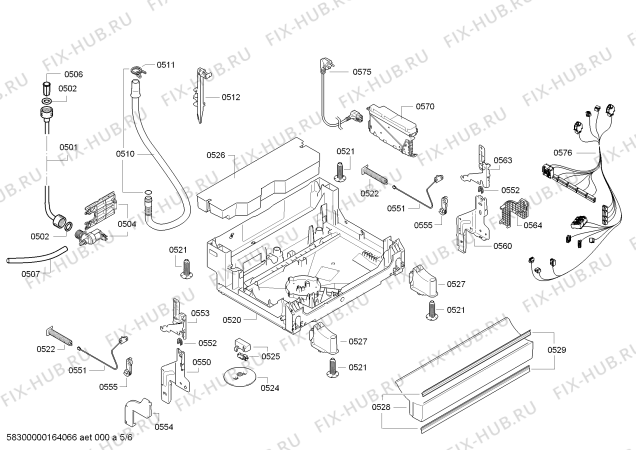 Взрыв-схема посудомоечной машины Bosch SMS53A12GB Champion Edition - Схема узла 05