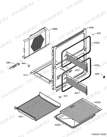 Взрыв-схема плиты (духовки) Zanussi ZOF35601XK - Схема узла Oven