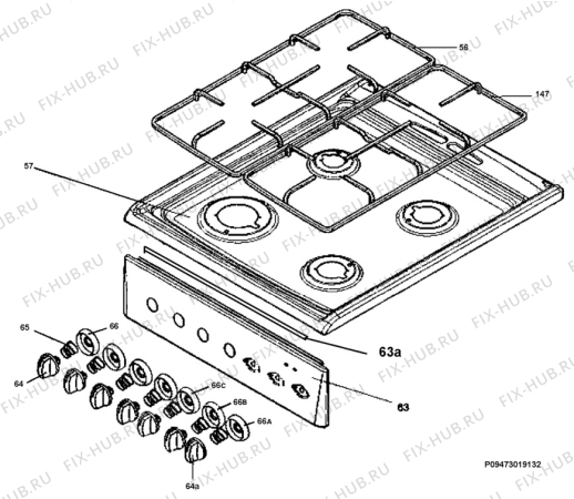 Взрыв-схема плиты (духовки) Electrolux EKK5008X - Схема узла Section 4