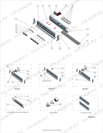 Взрыв-схема плиты (духовки) Zanussi Electrolux ZKS5010S1 - Схема узла Section 5