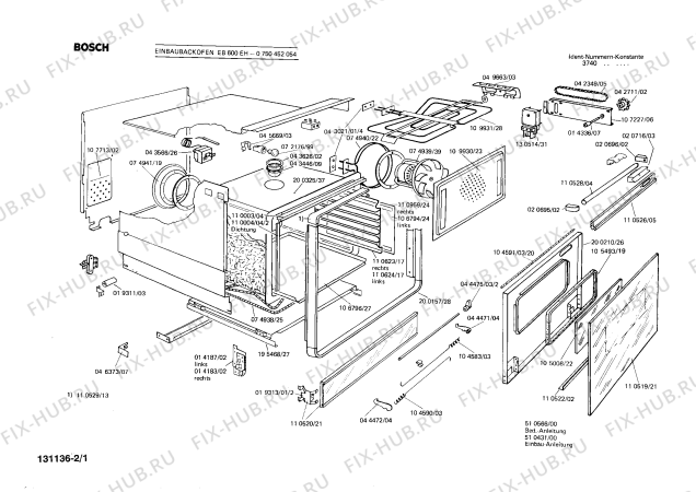 Схема №1 0750192055 EH640EW с изображением Ручка для духового шкафа Bosch 00020703