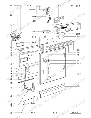 Схема №2 ADG 3962 IX с изображением Обшивка для посудомоечной машины Whirlpool 481245370881