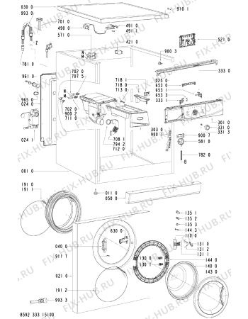 Схема №2 AWOD4605 (F091442) с изображением Наставление для стиральной машины Indesit C00367058