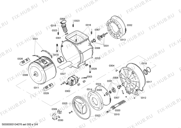 Схема №4 WOP1651II Topp WOP1651 с изображением Мотор для стиралки Bosch 00144000