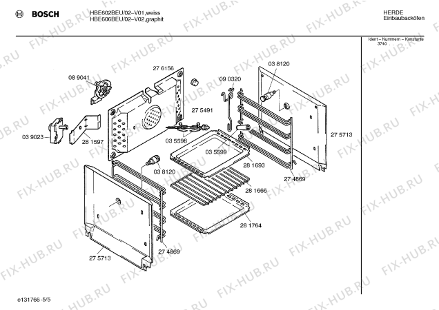 Схема №3 HBE606BEU с изображением Панель для плиты (духовки) Bosch 00282943