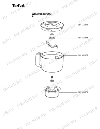 Взрыв-схема кухонного комбайна Tefal QB319838/900 - Схема узла GP005898.4P6