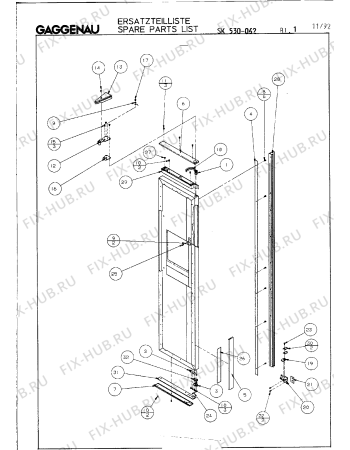 Схема №24 SK530062 с изображением Планка для холодильной камеры Bosch 00211955