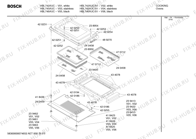 Взрыв-схема холодильника Bosch HBL742AUC - Схема узла 05