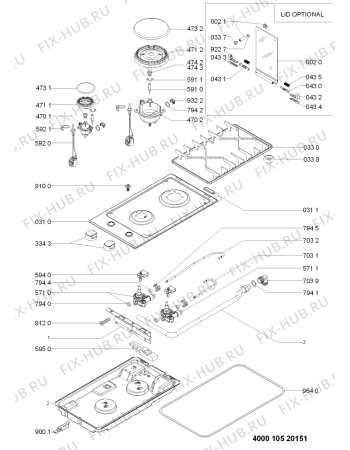 Схема №1 AKT 301 IX с изображением Шланг для плиты (духовки) Whirlpool 481010514528