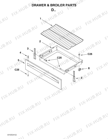 Схема №5 RF111PXSQ с изображением Винт для плиты (духовки) Whirlpool 482000011583