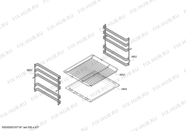 Взрыв-схема плиты (духовки) Bosch HGD595120Q - Схема узла 06