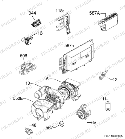 Взрыв-схема посудомоечной машины Electrolux TT913R3 - Схема узла Electrical equipment 268