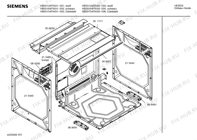 Схема №3 HB55124FN с изображением Панель управления для духового шкафа Siemens 00358677