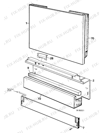 Взрыв-схема посудомоечной машины Elektra DV9200 - Схема узла W10 Front  G