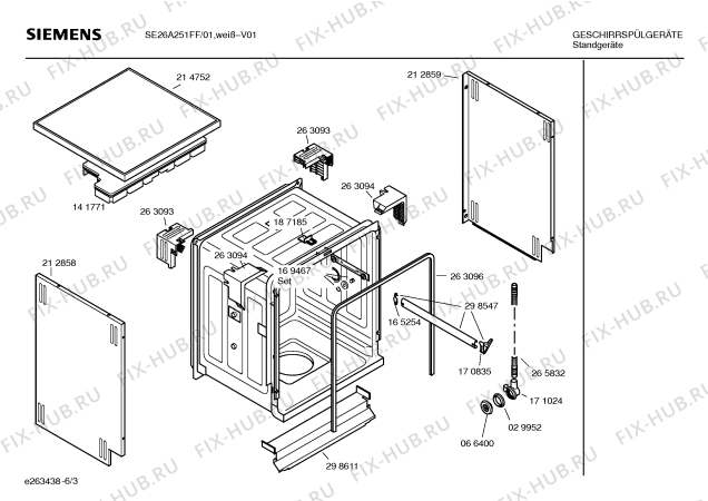 Схема №4 SE26A251FF с изображением Панель управления для электропосудомоечной машины Siemens 00433974