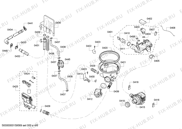 Схема №4 63013959011 Kenmore Elite с изображением Коромысло для посудомоечной машины Bosch 00700560