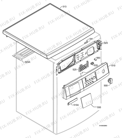 Взрыв-схема стиральной машины Aeg Electrolux L74818 - Схема узла Command panel 037