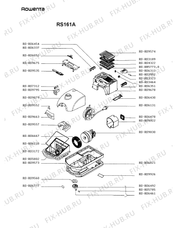 Взрыв-схема пылесоса Rowenta RS161A - Схема узла RS161A__.DK1