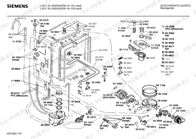 Схема №3 SN25303RK с изображением Панель для электропосудомоечной машины Siemens 00284588